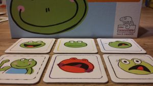 Bild: Spielkarten Froschgesichter mit verschiedenen Gesichtsausdrucken