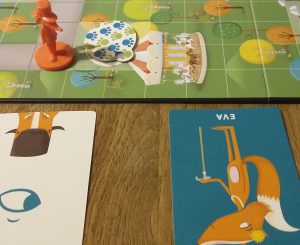 Bild: Spielplan-Ausschnitt mit Karten und Spielfigur