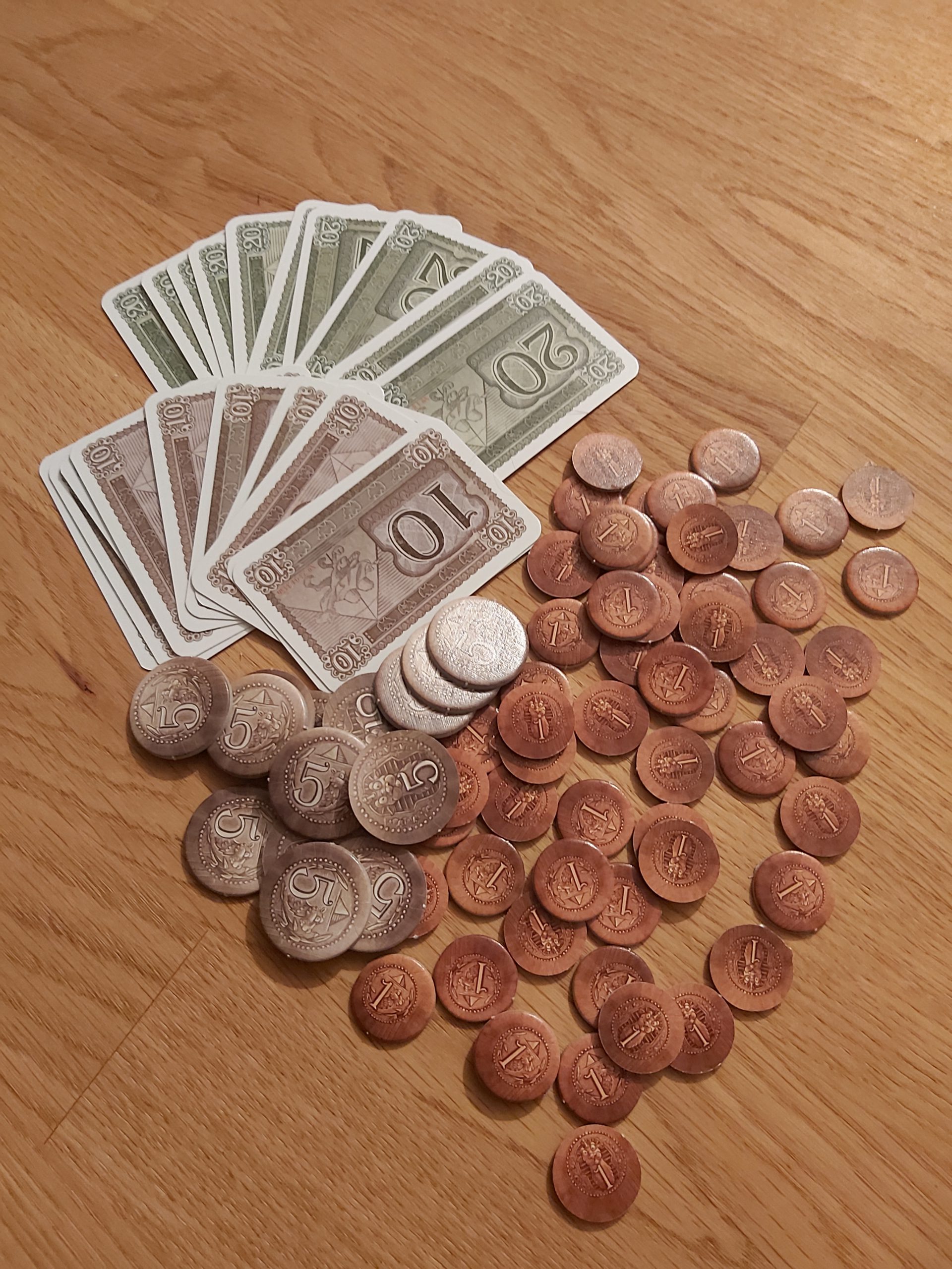 Zu sehen ist das Geld von Camel Up.