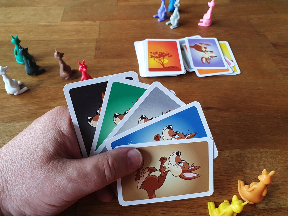 Spielsituation: ein Teil der Kängurus ist verteilt