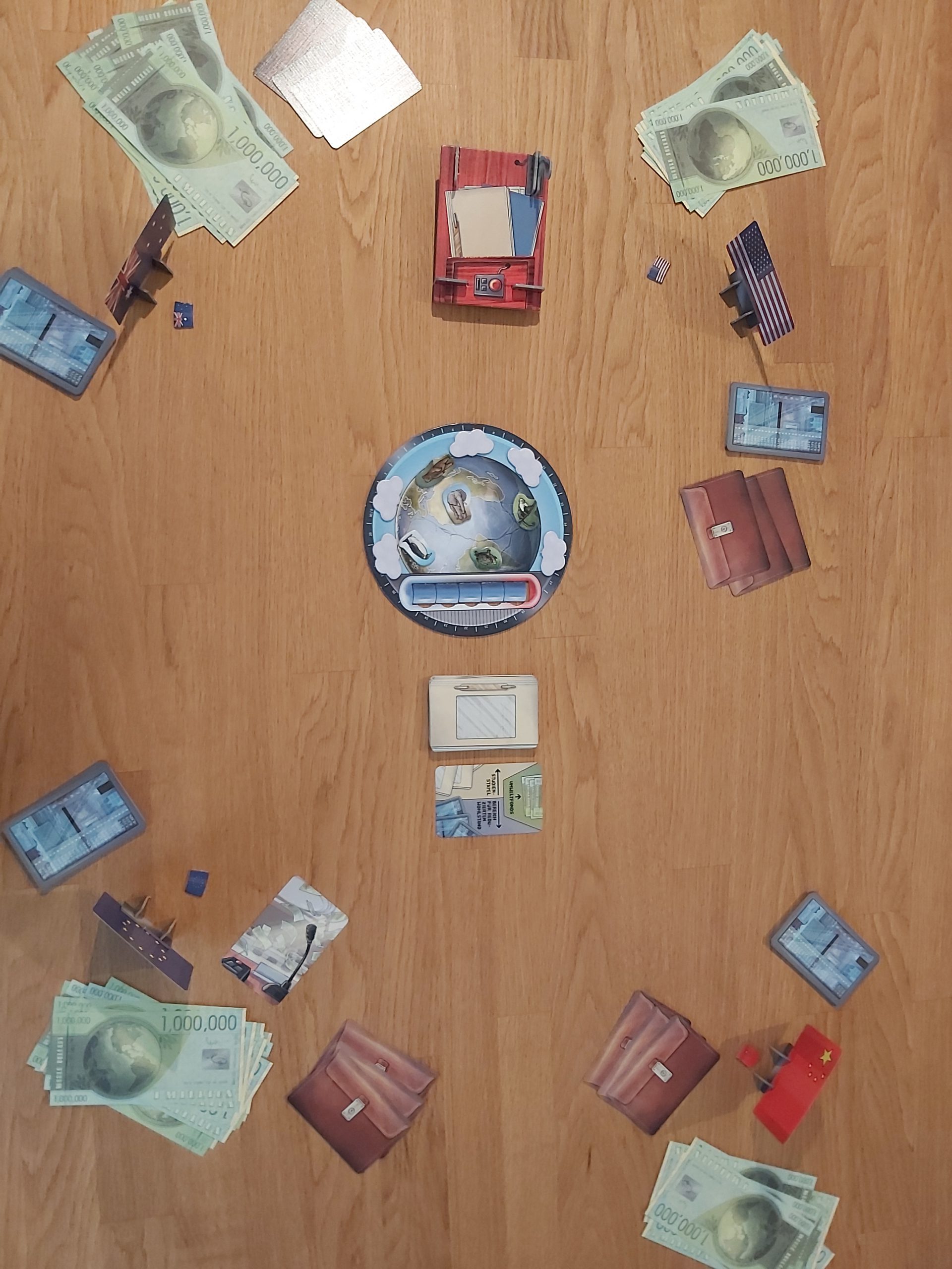 Zu sehen ist der Spielaufbau für 4 Spielende.