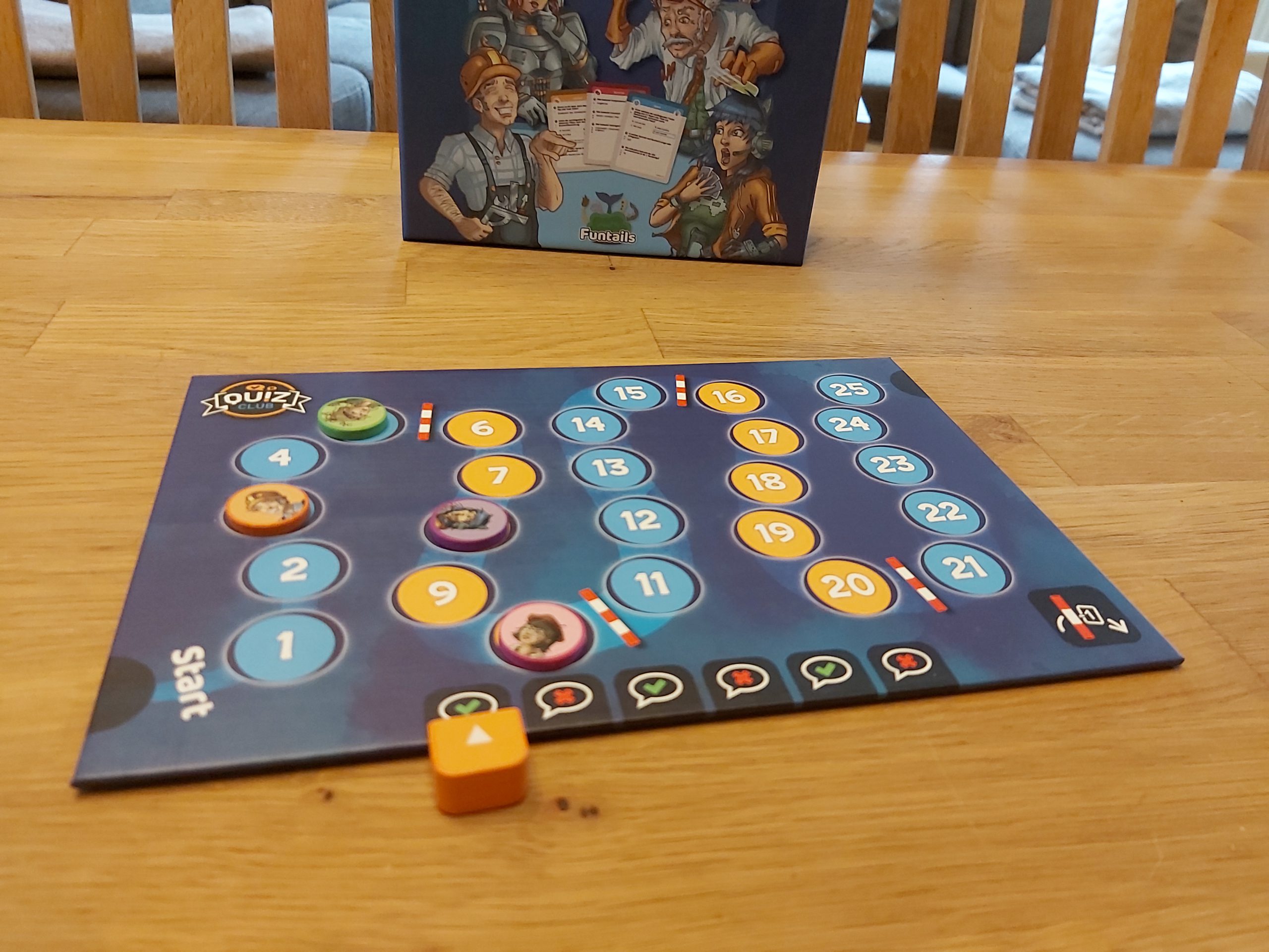 Zu sehen ist das Spielbrett von Quizclub.