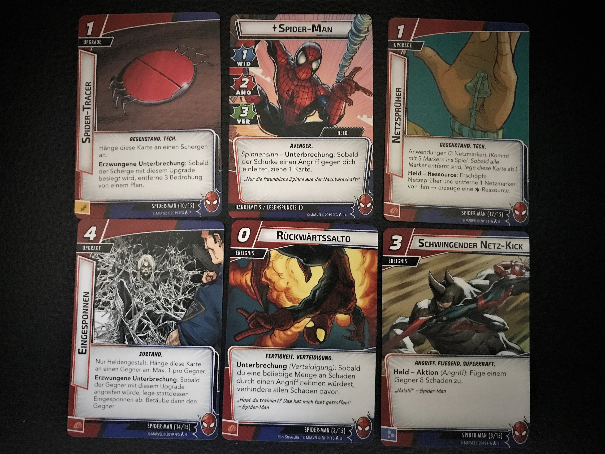 Spiderman besitzt Karten mit einzigartigen Fähigkeiten