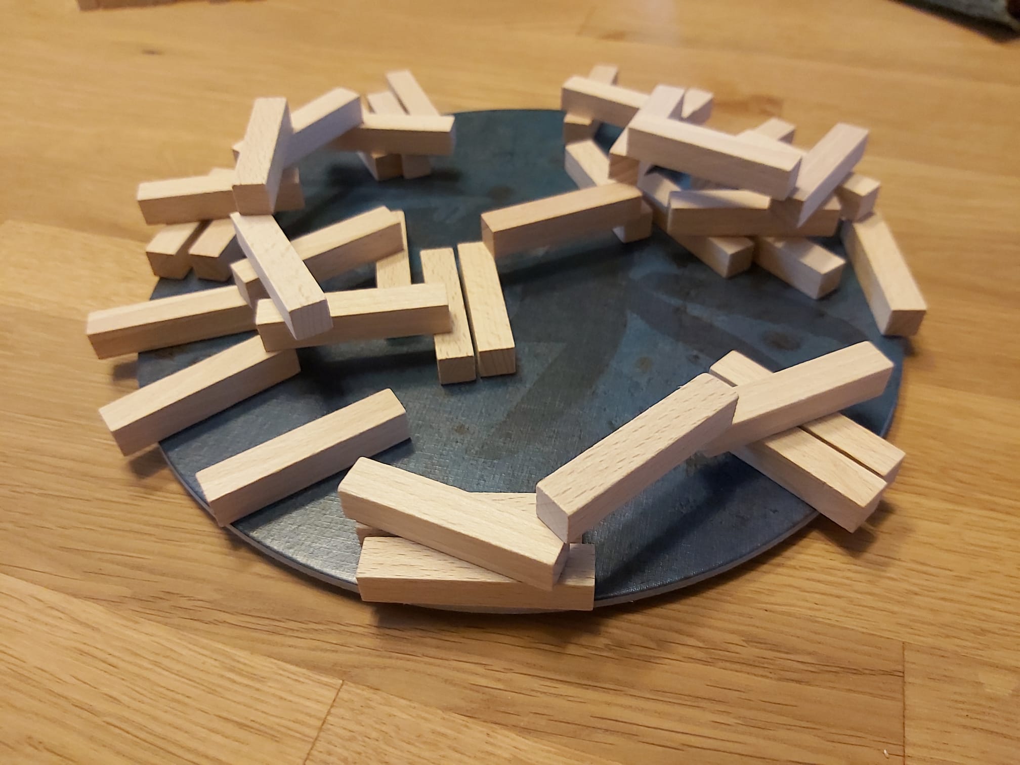 Zu sehen ist das Spielbrett von Lakota am Ende einer Partie.