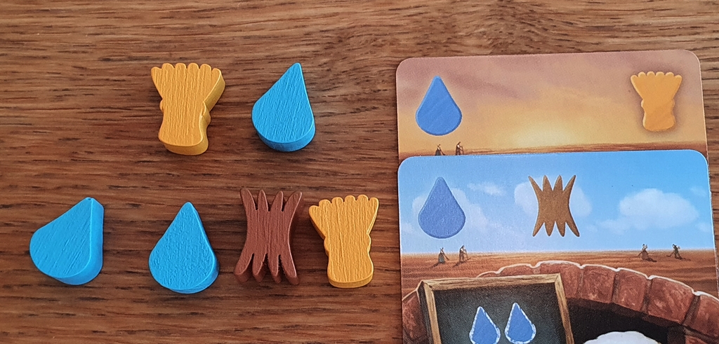 Zwei Karten, die für die Beschaffung von Ressourcen verwendet werden