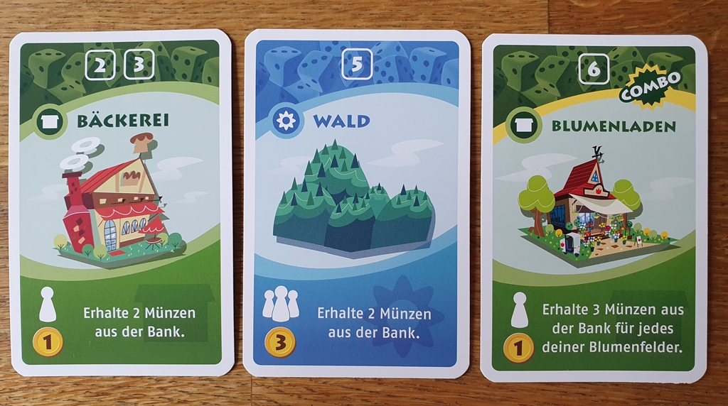 Die ersten drei Karten einer Auslage