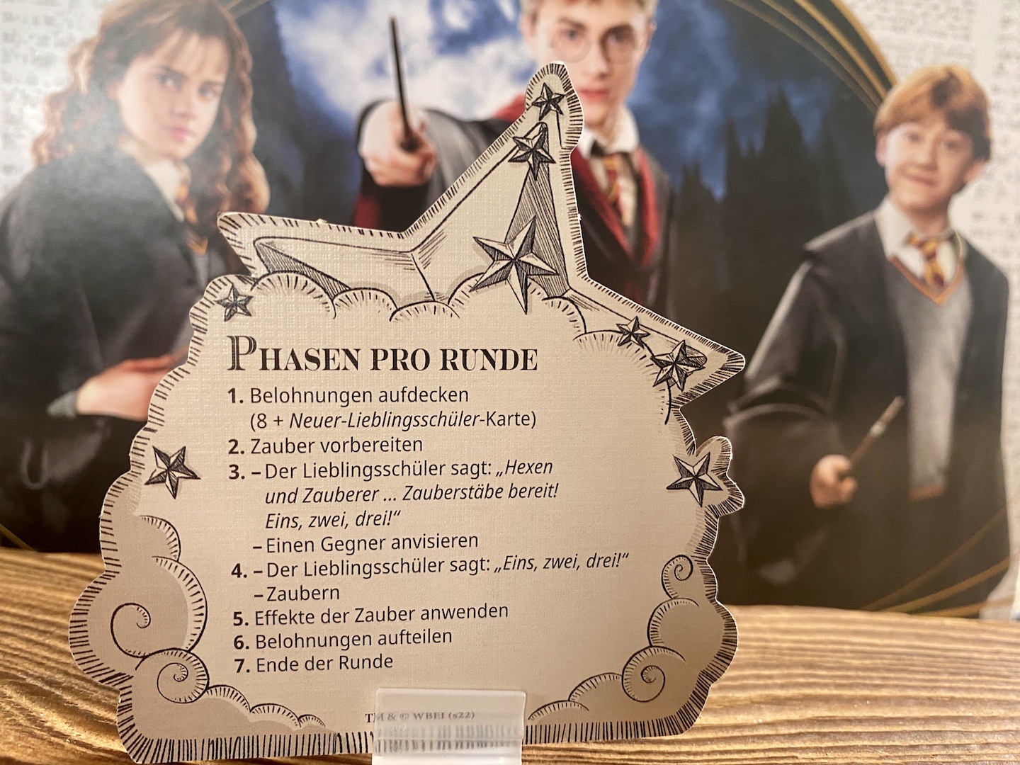 Eine Übersichtskarte zeigt den Ablauf der 8 aufeinanderfolgenden Phasen