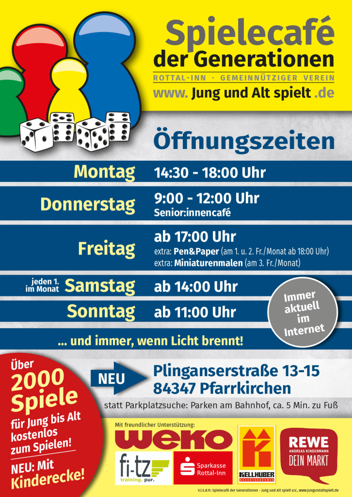 Flyer mit Öffnungszeiten