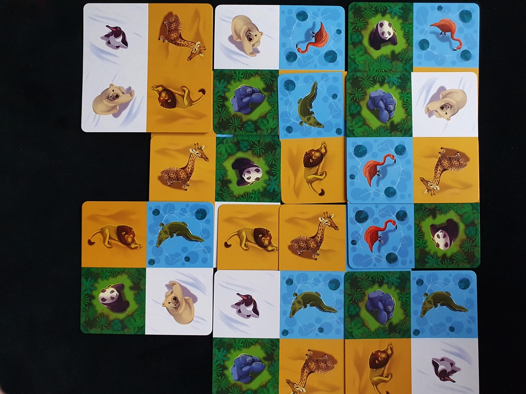 Auslage eines Spielenden kurz vor Ende des Spiels