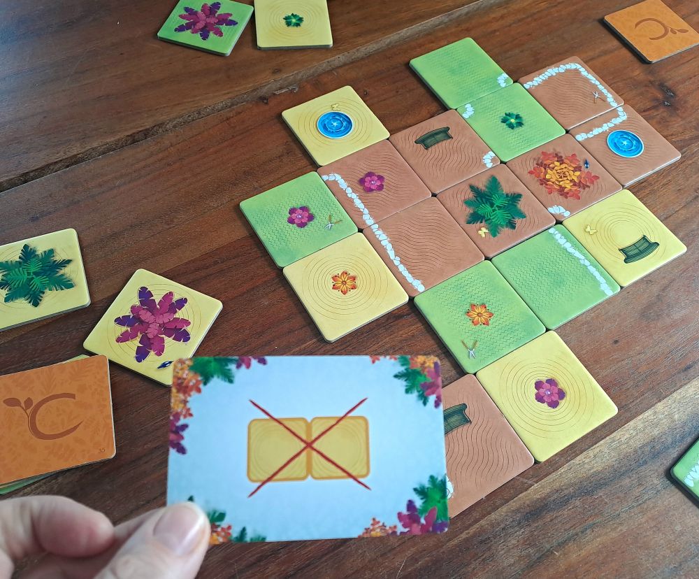 Ein Garten in Form eines 6x6-Rasters entsteht auf dem Tisch.