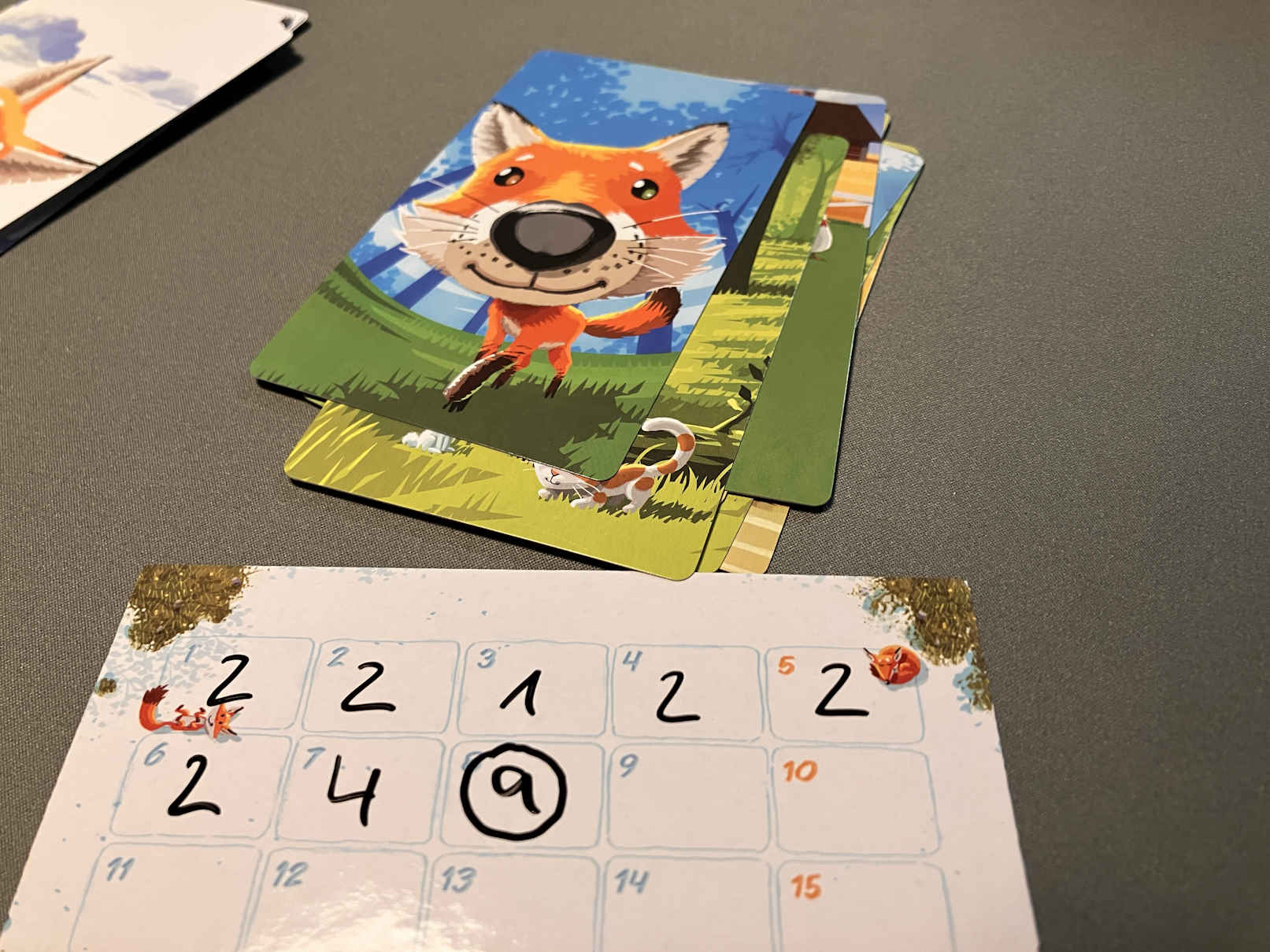 Ein Kreis um eine Zahl verdoppelt die Punkte.