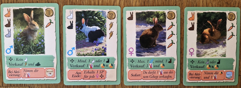 Vier Karten als Beispiele.
