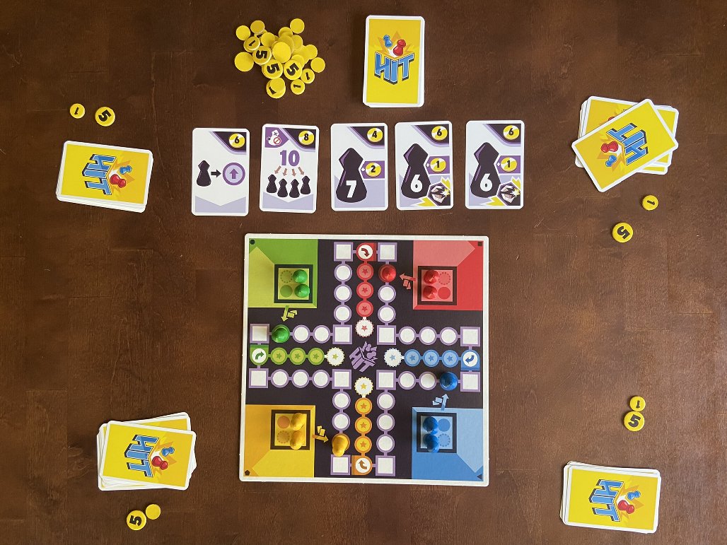 Zu sehen ist der Aufbau für 4 Spielende.