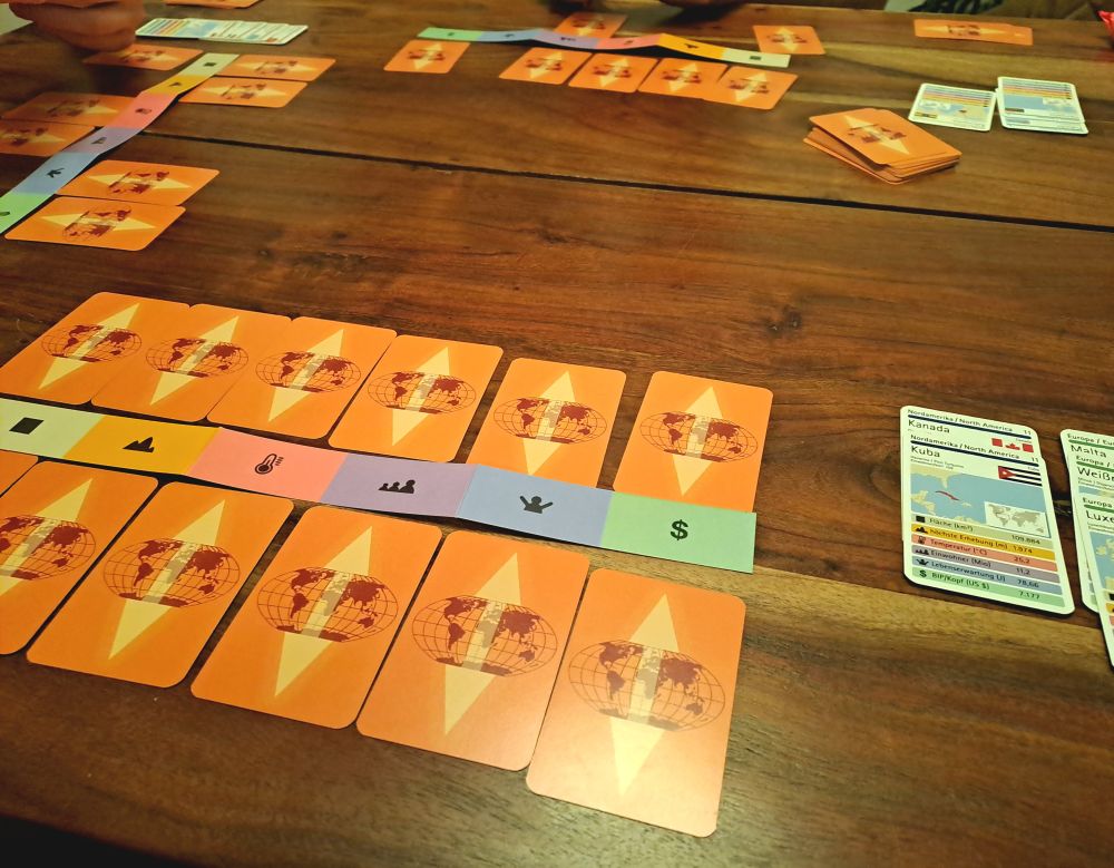 Blick auf den Spieletisch. 