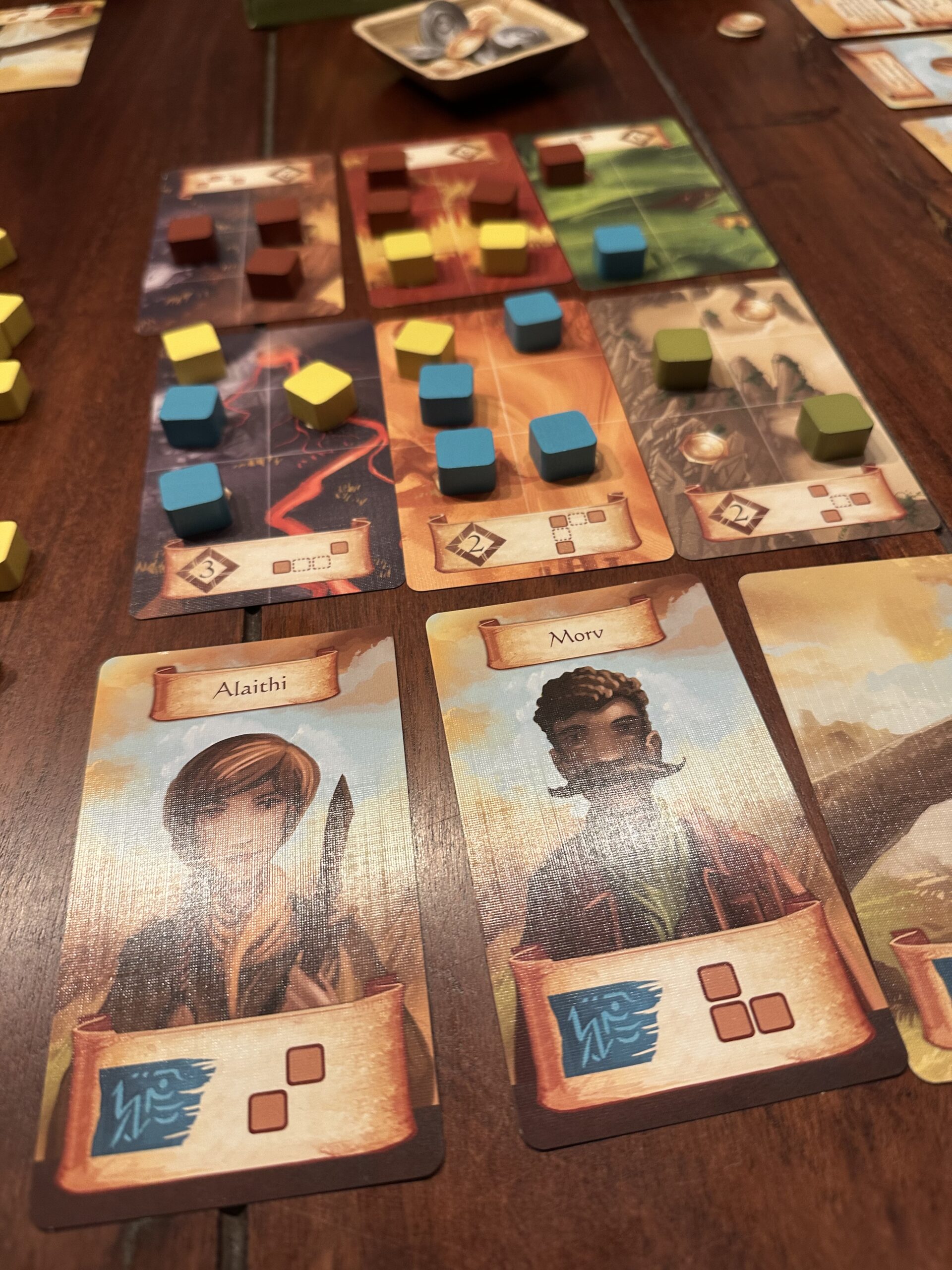 Detail der Charakter-Landschaftskarten und Aufbau der Mitte