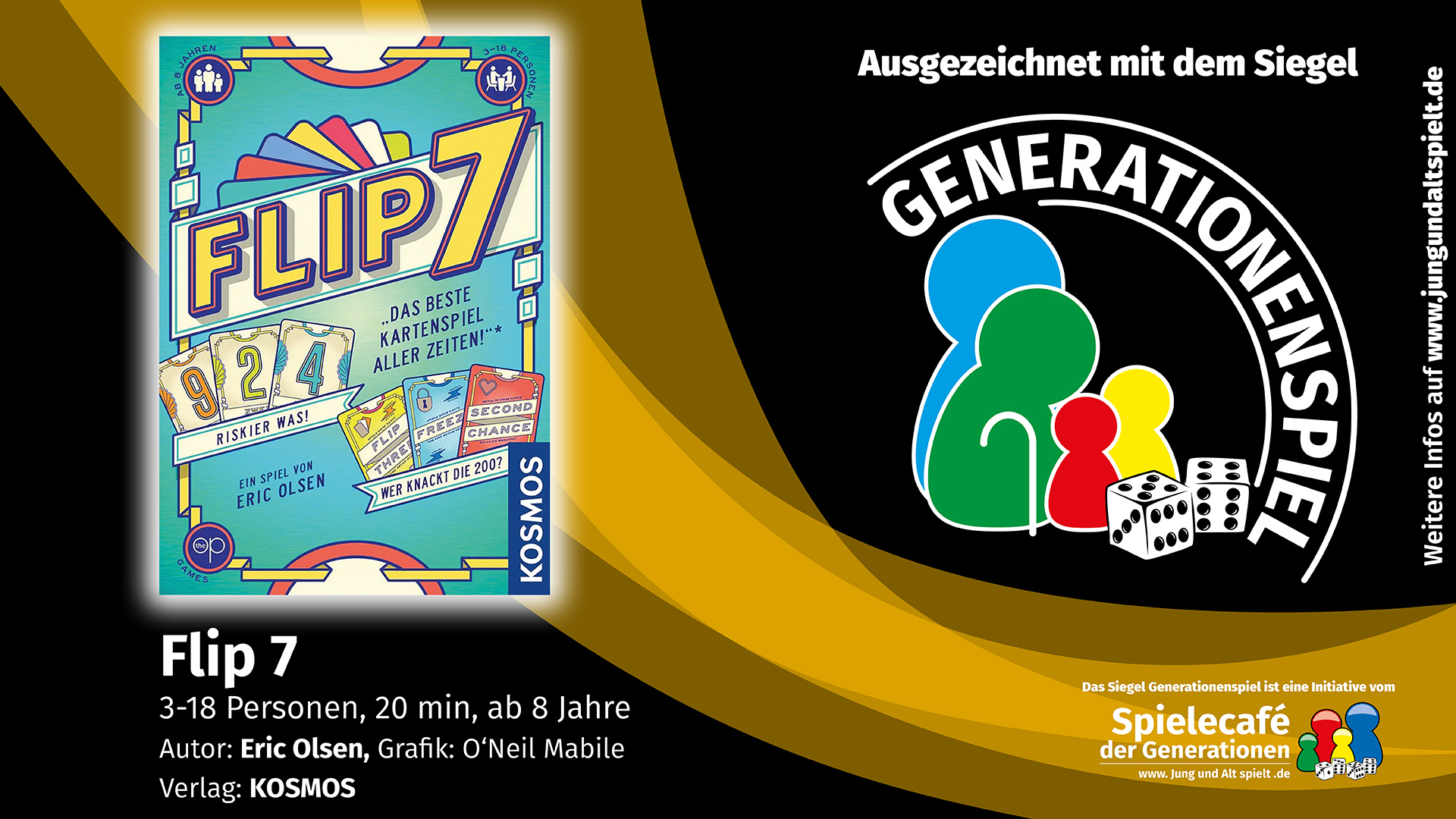 FLIP 7: Auszeichnung mit dem Generationenspiel Siegel