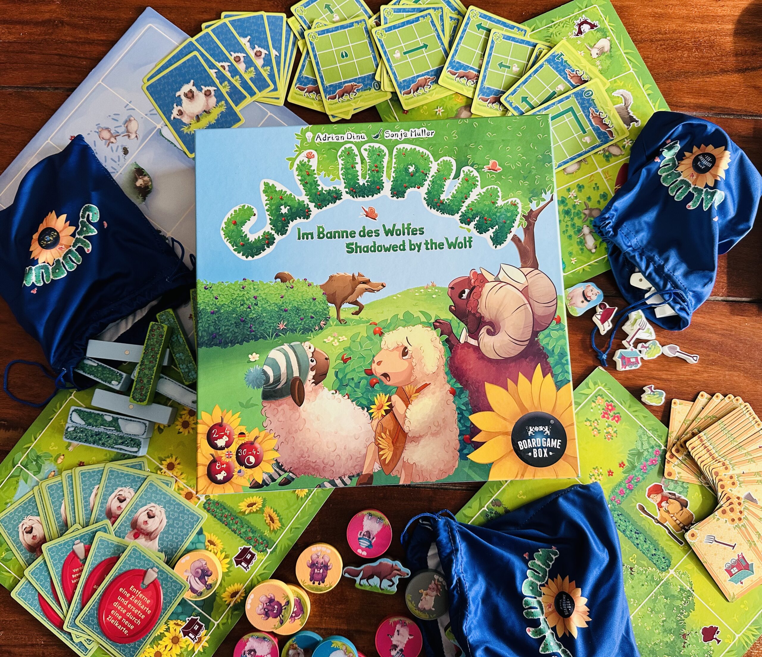 Spielkarton und komplettes Spielmaterial