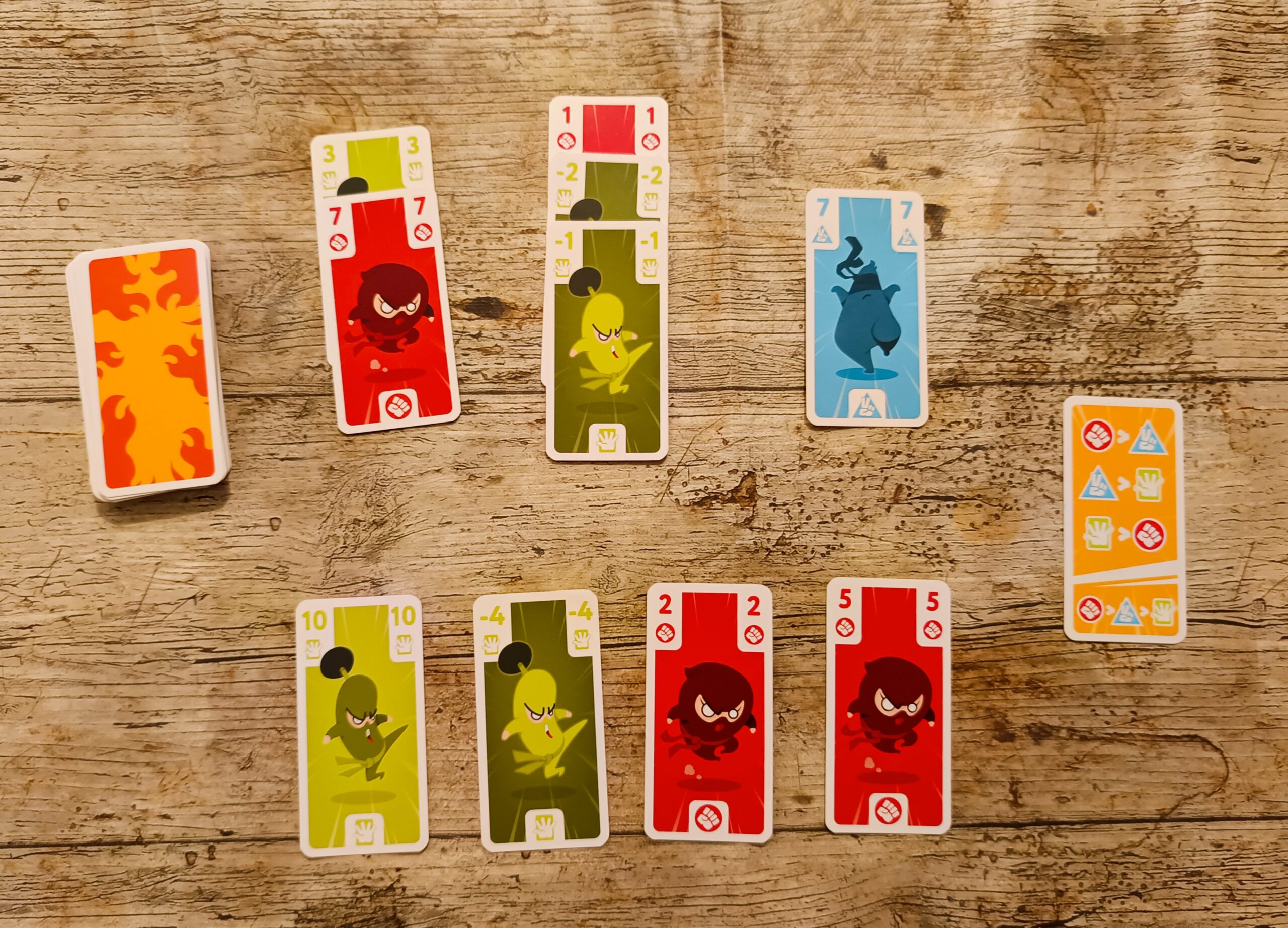 Spielbeispiel. Es werden Karten genommen. 