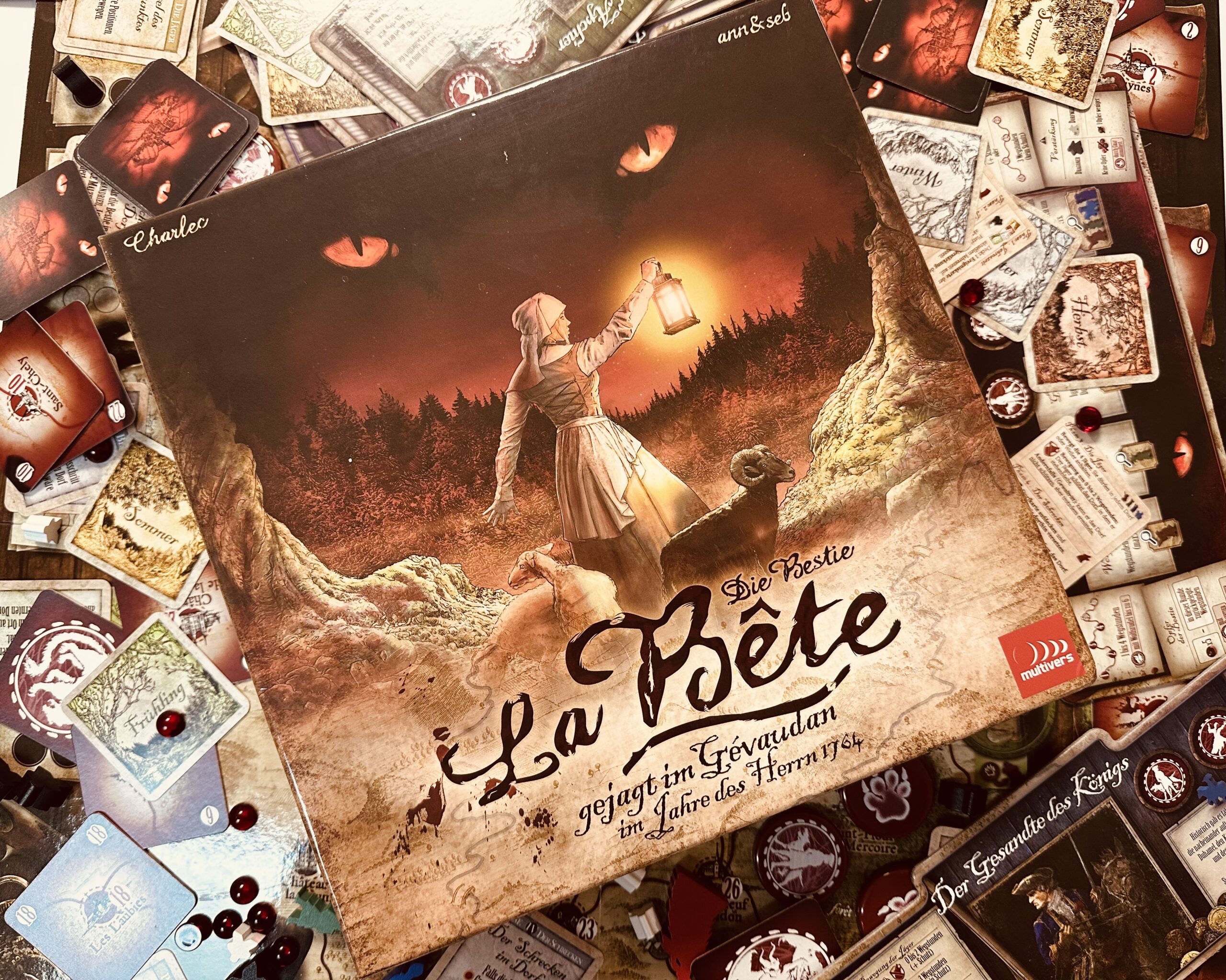 Bild vom Spielkarton mit Material