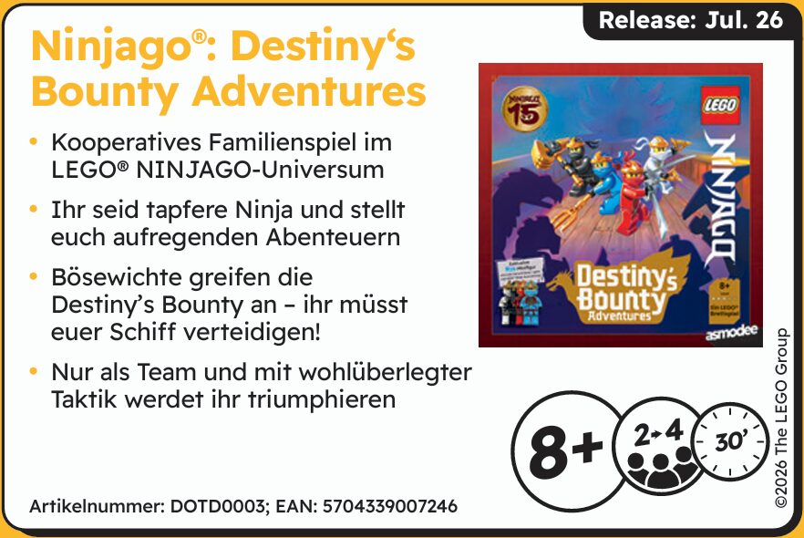 Ninjago Destinys Bounty Adventures Info