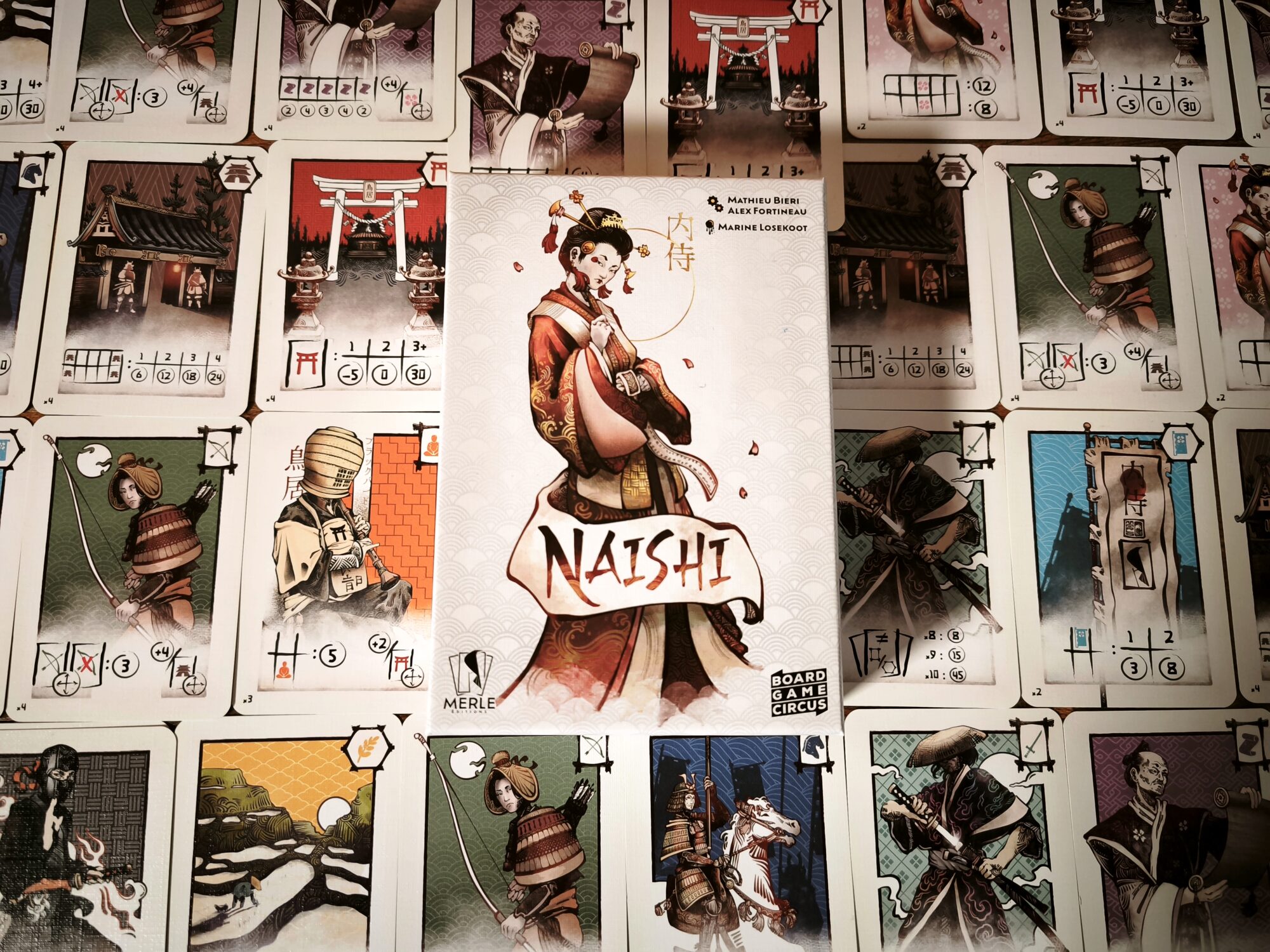 Naishi: Karton und Spielmaterial
