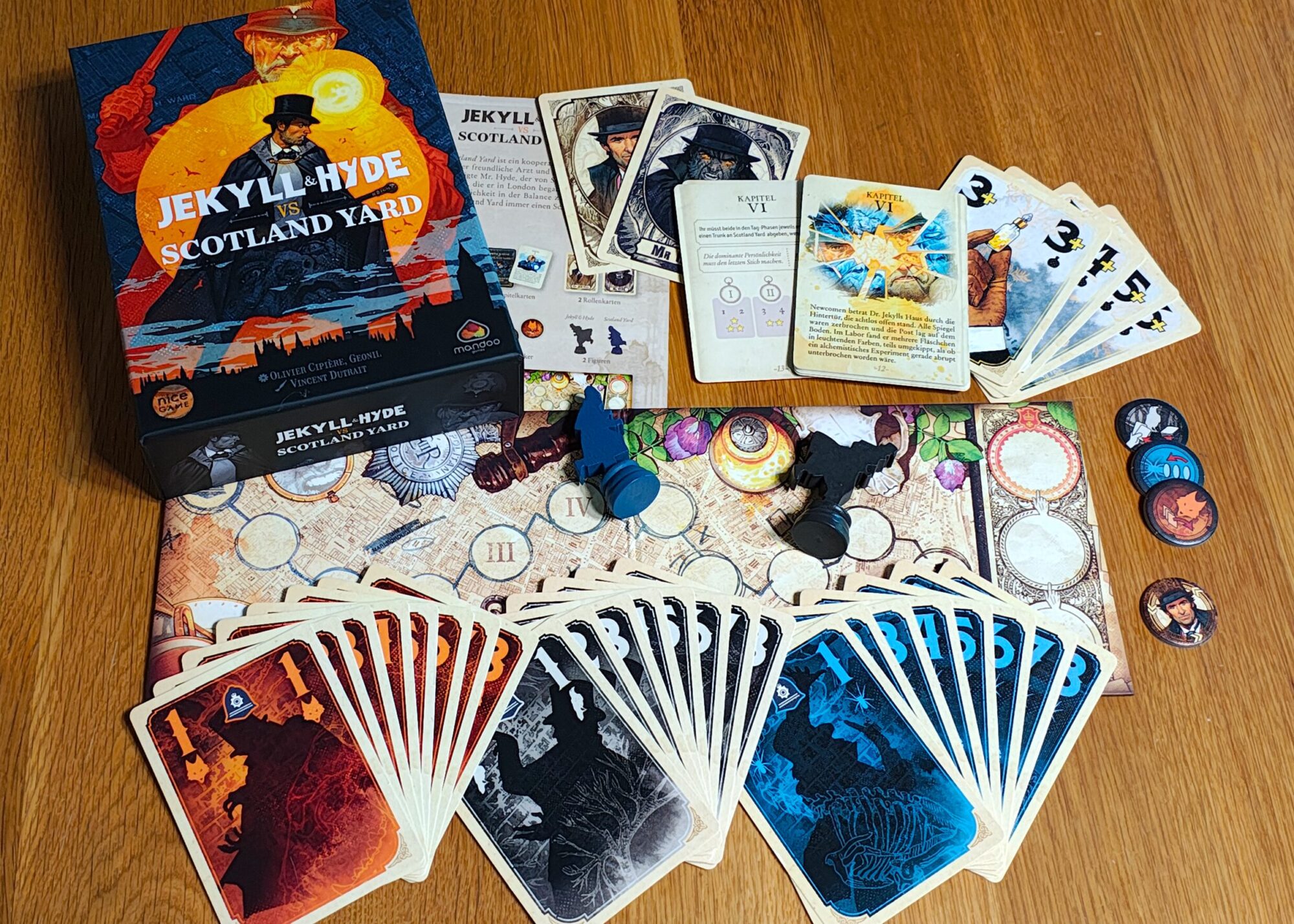 Jekyll & Hyde vs Scotland Yard: Karton und Spielmaterial