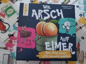 Wie Arsch auf Eimer Spielschachtel und Karten
